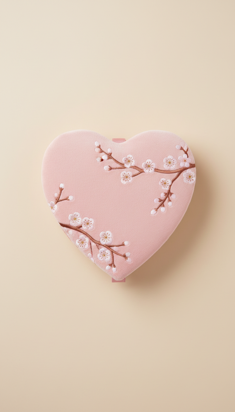 Cherry Blossom Heart Journal with Pastel Pages