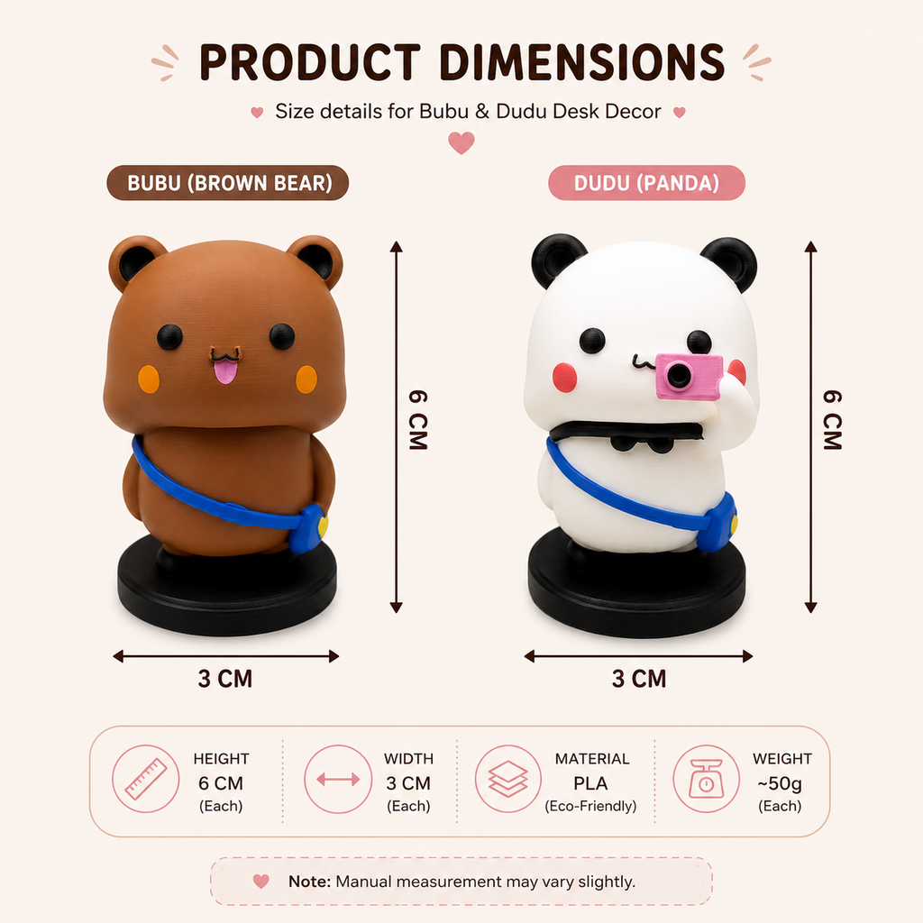 🎀 Bubu & Dudu Cute Couple Mini Figurines | Kawaii Desk Decor | Adorable Room Aesthetic Showpiece
