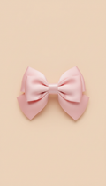 Macaron Satin Hair Bow Clip in Baby Pink