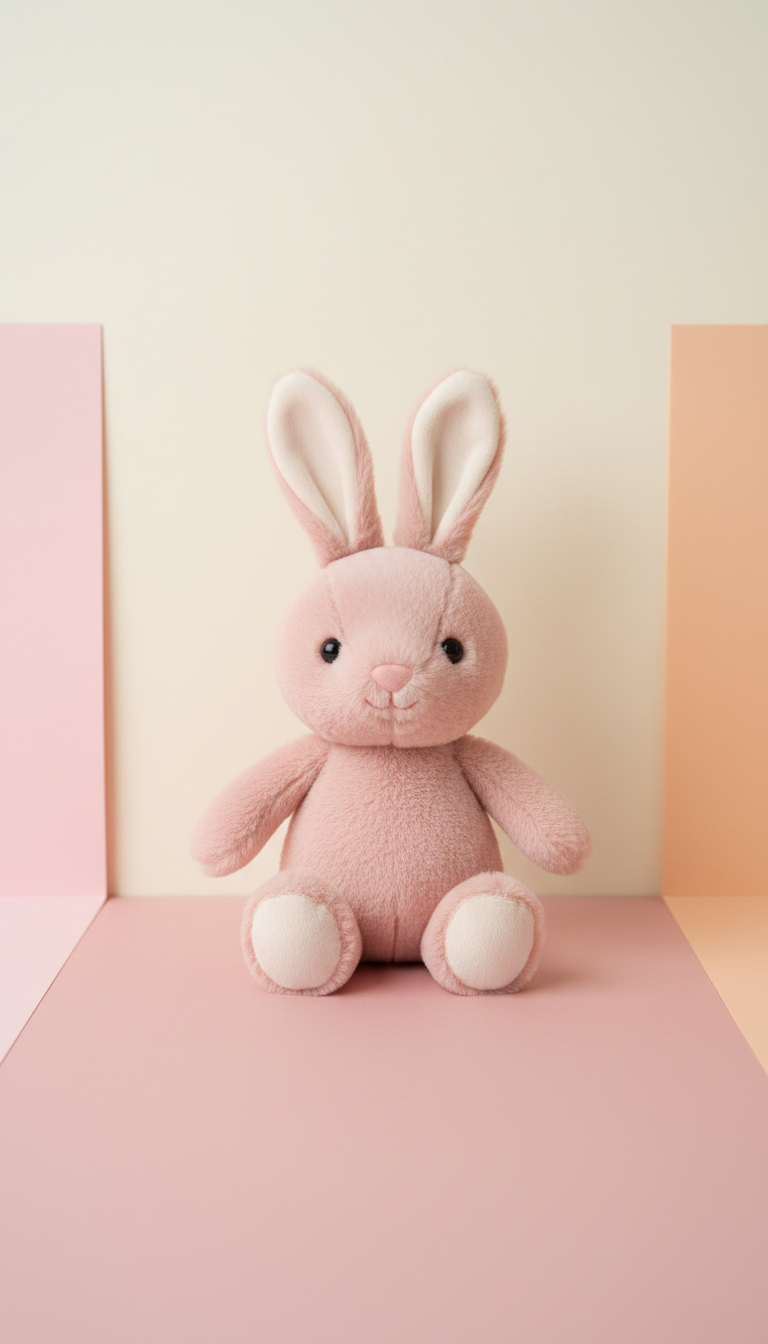 Blush Bunny Plushie with Velvet Ears