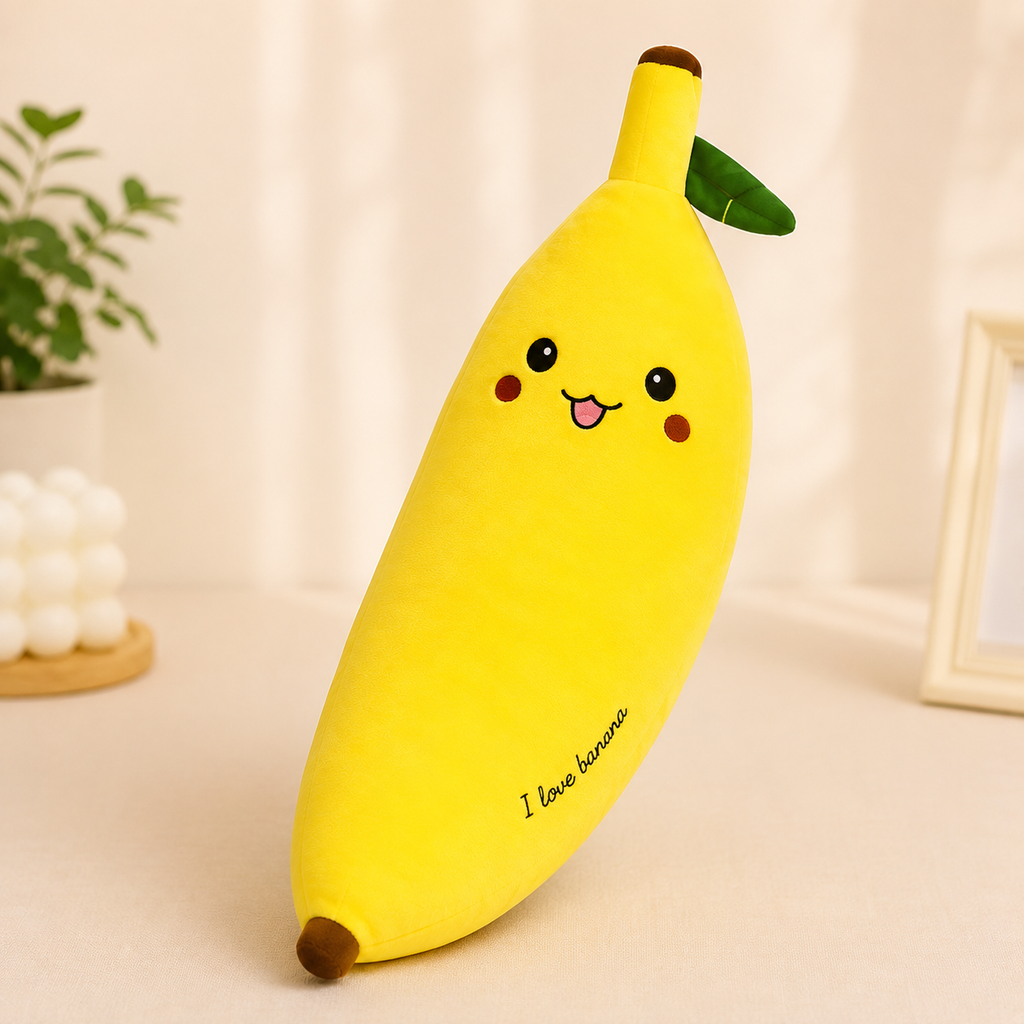 Banana Plush Pillow Soft Toy | Cute Stuffed Banana Cushion | Hug Pillow for Kids & Adults