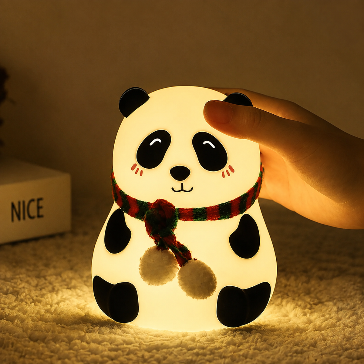 Cute Panda Night Light  – Rechargeable 7 Color LED Silicone Touch Lamp