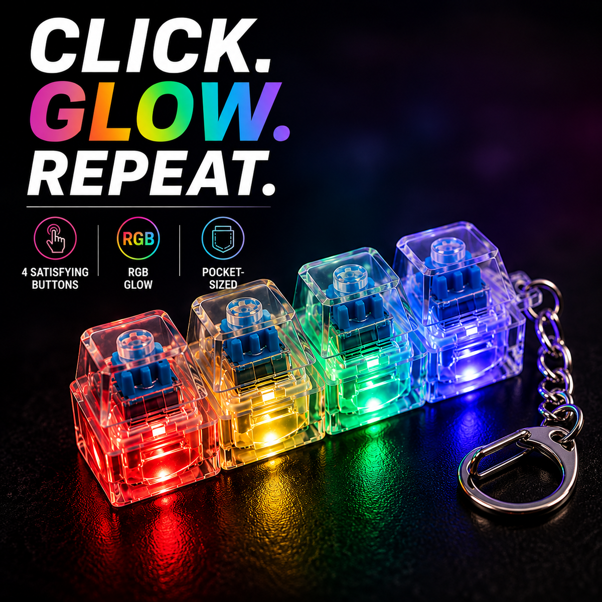 FidGlow™ — RGB Fidget Light Keychain