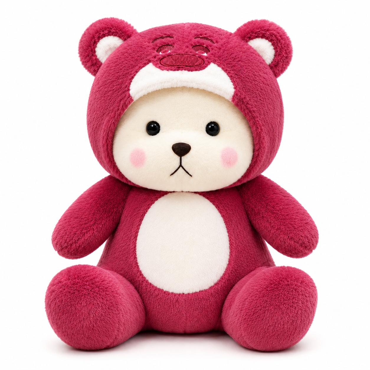 Red Hooded Plush Toy with Removable Hood