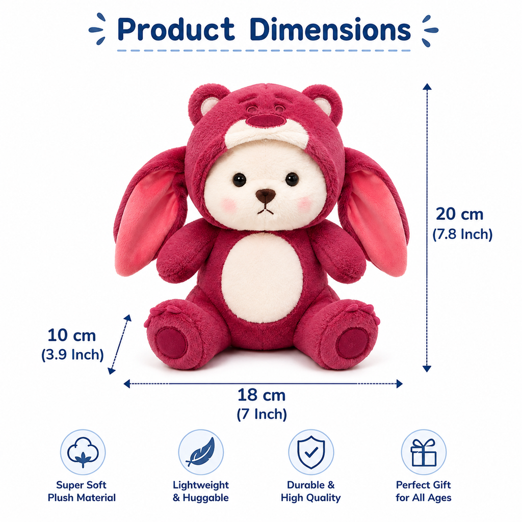 Red Hooded Plush Toy with Removable Hood