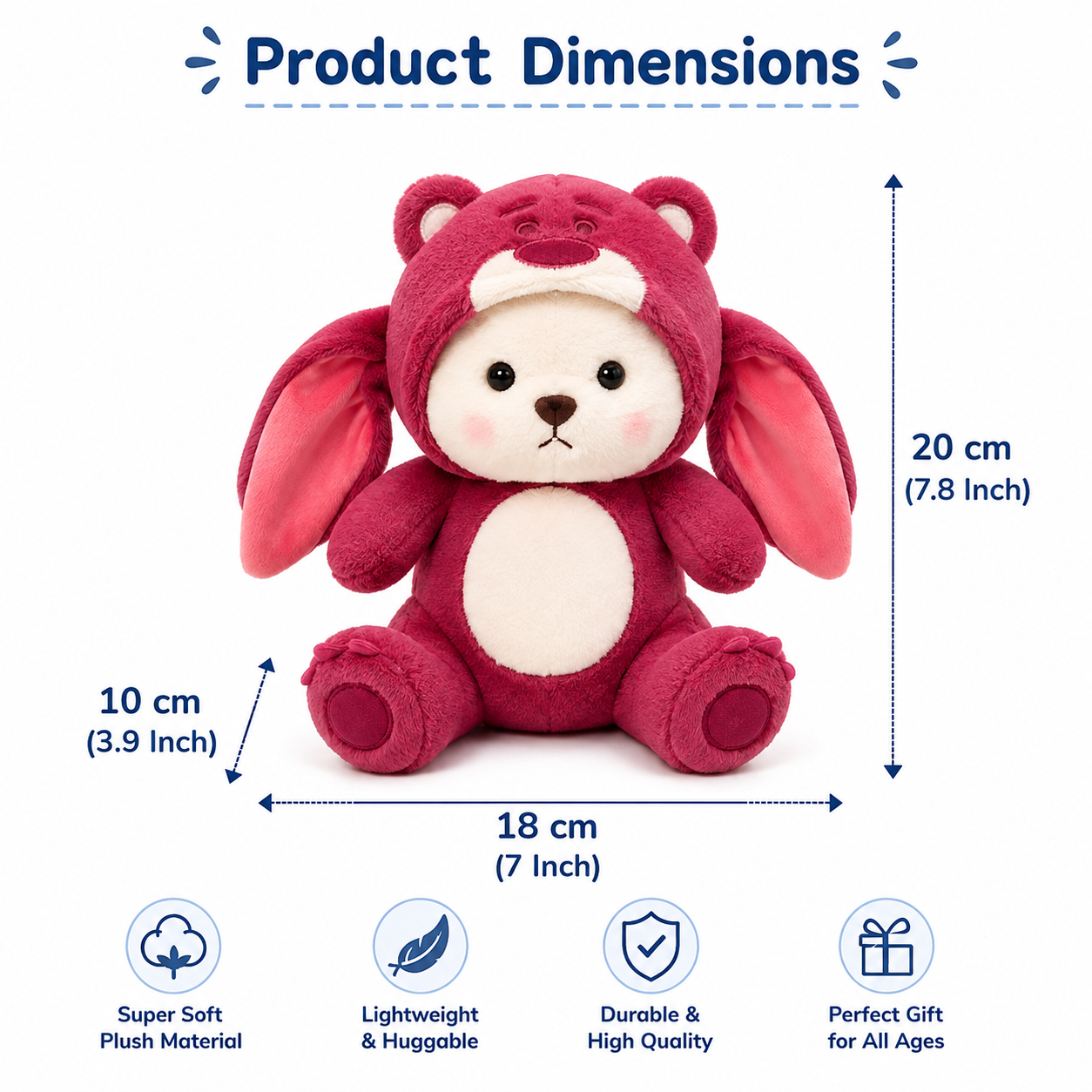 Red Hooded Plush Toy with Removable Hood