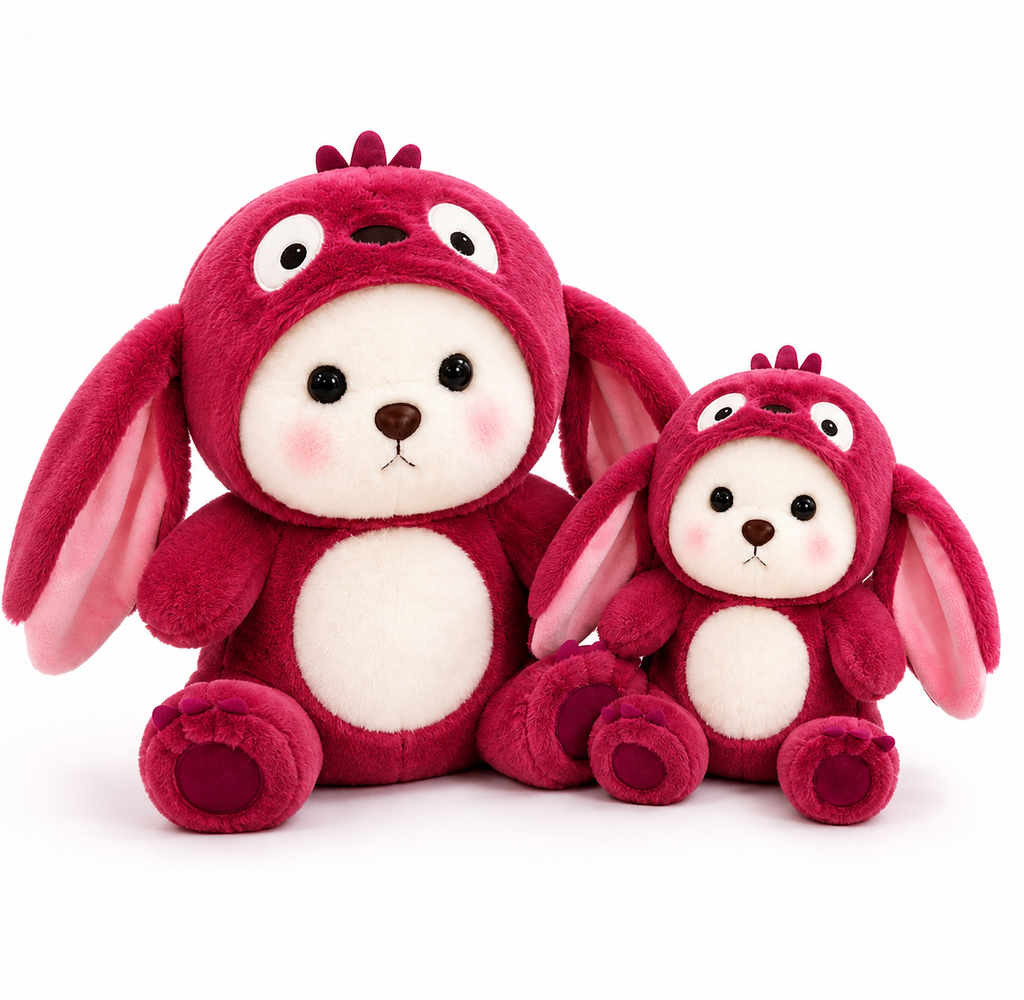 Red Hooded Plush Toy with Removable Hood