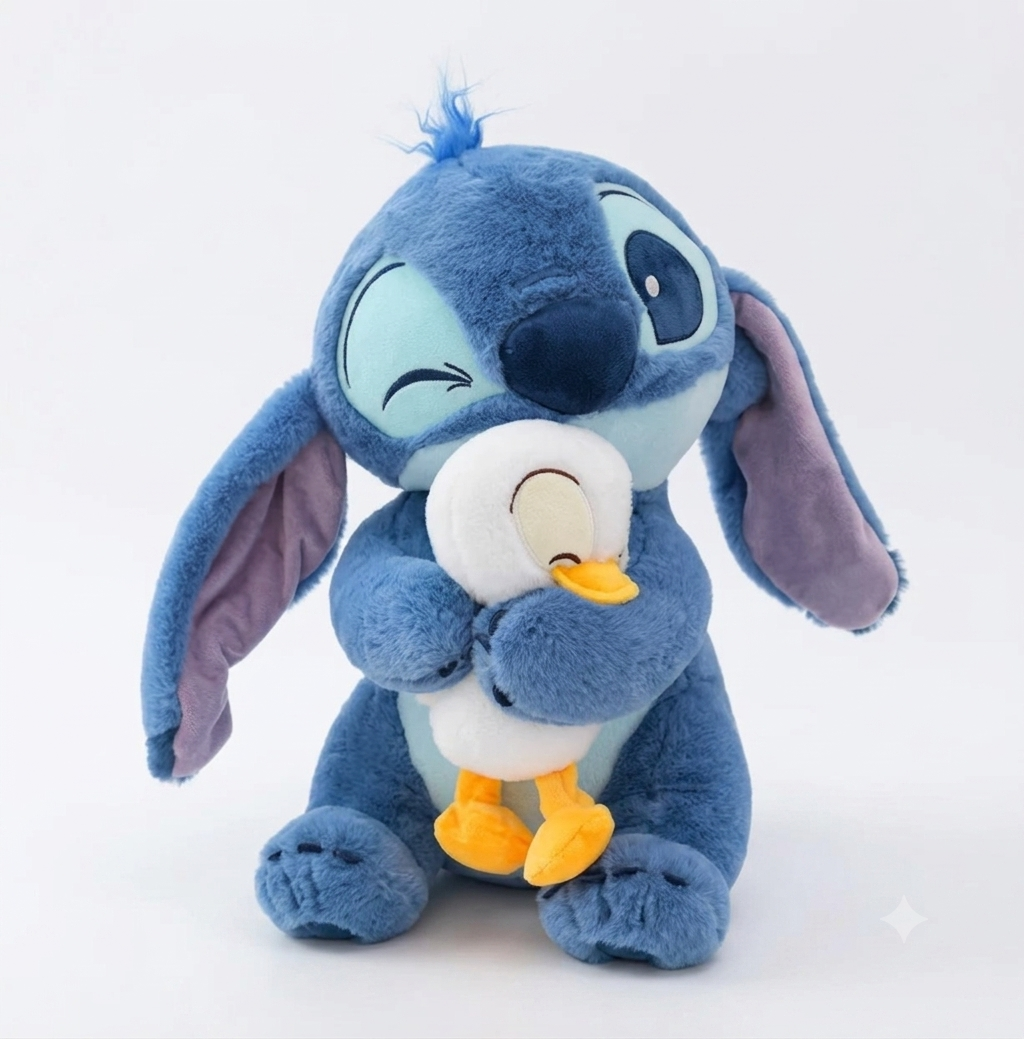 Plush Toy Hugging Baby Duckling – 40cm Big Soft Cuddly Plushie | Blue & Pink |