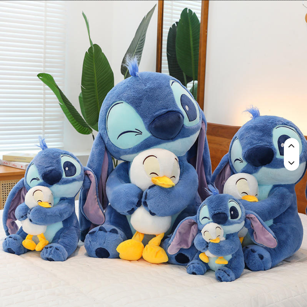 Plush Toy Hugging Baby Duckling – 40cm Big Soft Cuddly Plushie | Blue & Pink |