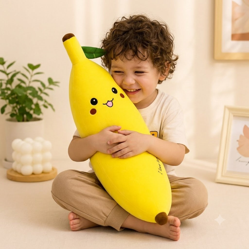 Banana Plush Pillow Soft Toy | Cute Stuffed Banana Cushion | Hug Pillow for Kids & Adults